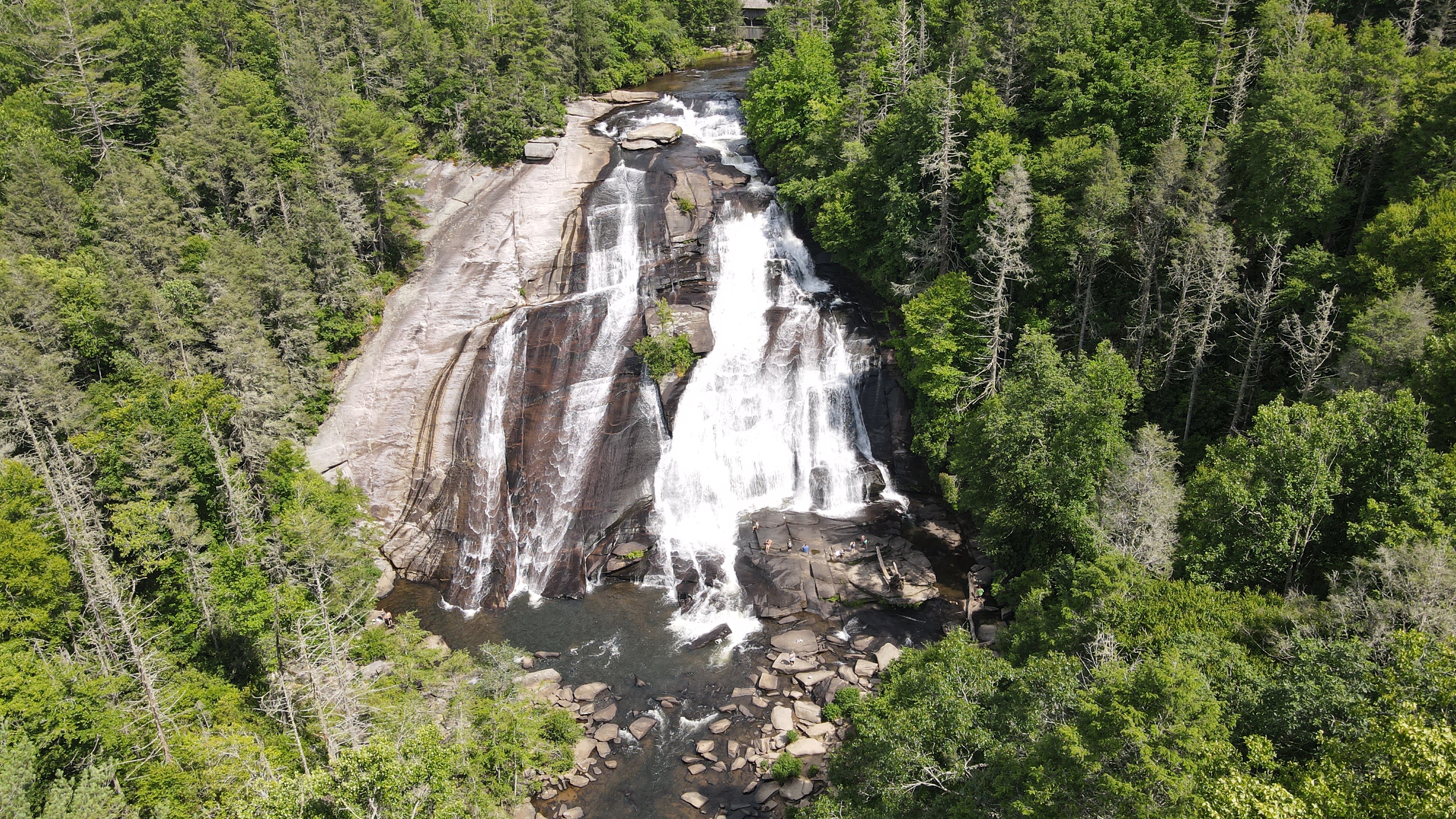 Aerial Photography of a waterfall
